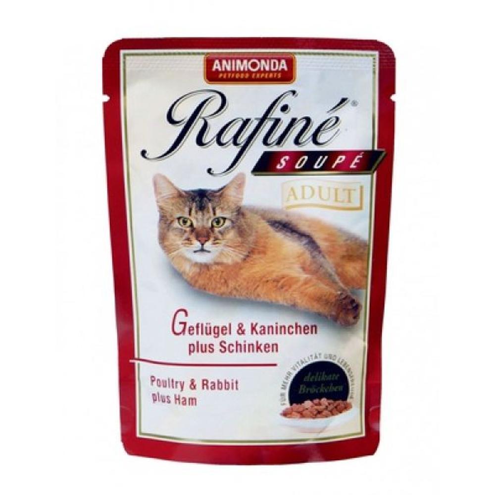 ANIMONDA CAT 100gr RAFINEс мясом домашней птицы, кролика и ветчиной  изображение