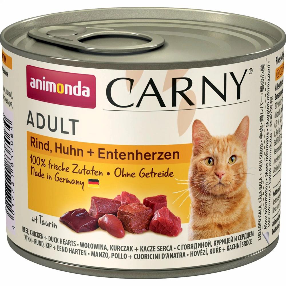 ANIMONDA CAT 200gr CARNY с говядиной, курицей, сердцем и уткой изображение