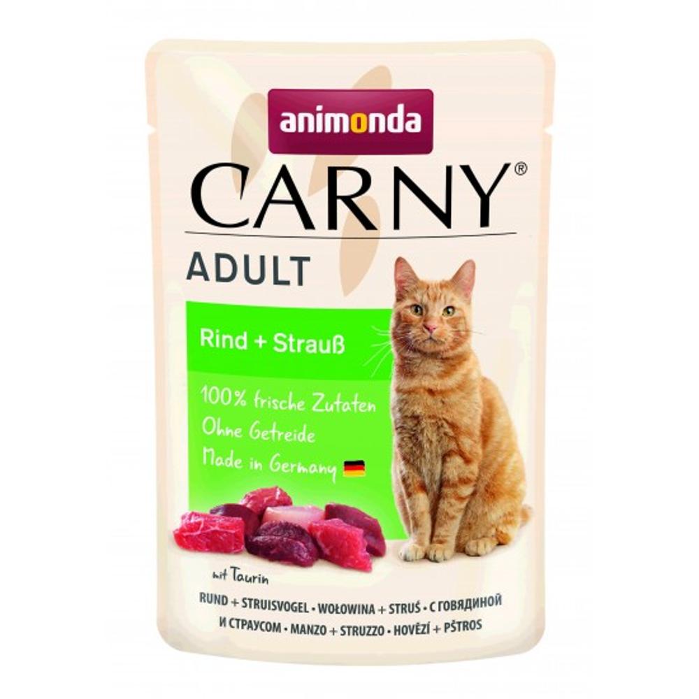 ANIMONDA CAT 85gr CARNY ADULT с говядиной и страусом