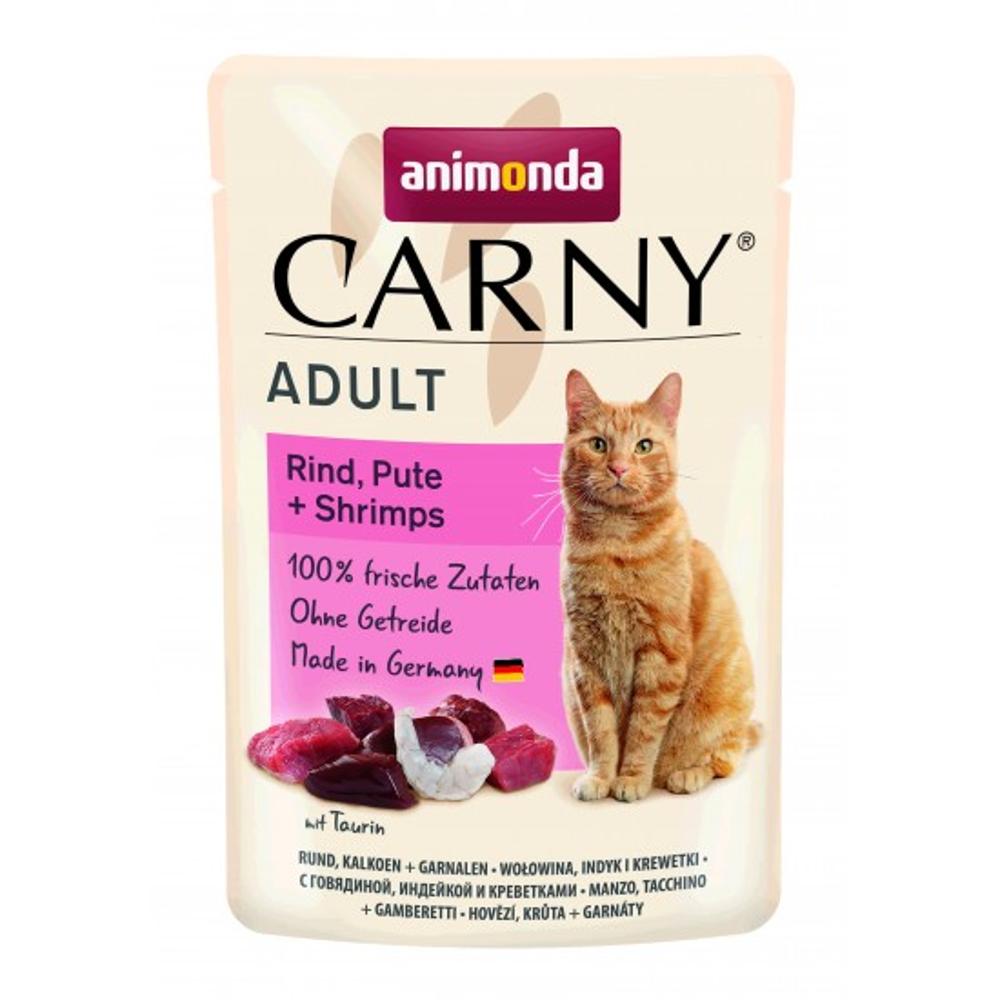 ANIMONDA  CAT 85gr CARNY ADULT с говядиной, индейкой и креветками изображение