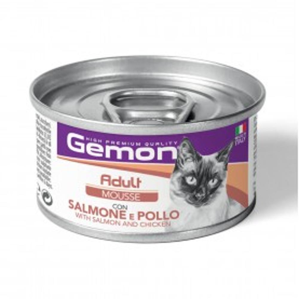 Gemon Adult  для кошек  с курицей и лососем 85гр изображение