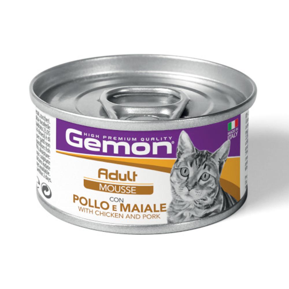 Gemon Adult для  кошек с курицей и свининой 85гр изображение