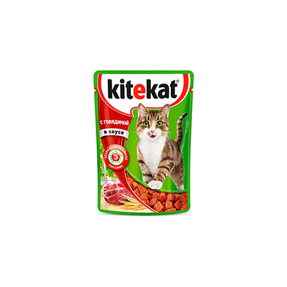 Корм для кошек Kitekat с говядиной в соусе, 85 гр изображение