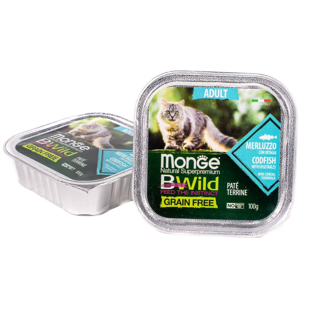 Консервы для кошек Monge Bwild из трески с овощами изображение