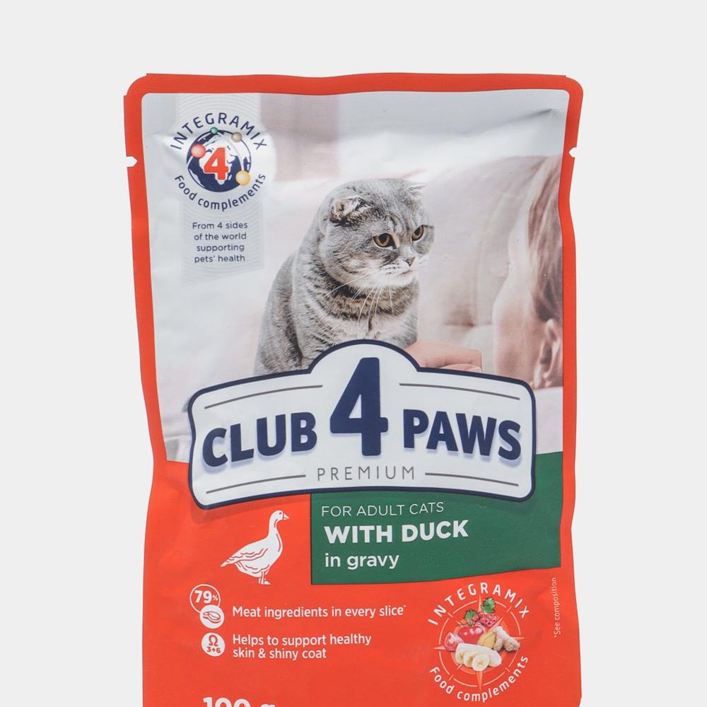 Корм для кошек Club 4 Paws с уткой в желе  100гр изображение