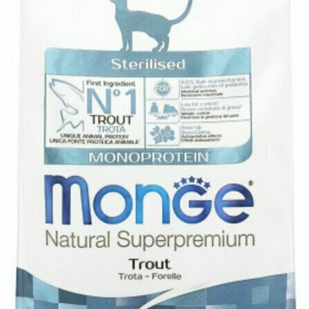 Monge Monoprotein Sterilised сухой корм для  стерилизованных кошек  с форелью 1,5 кг изображение