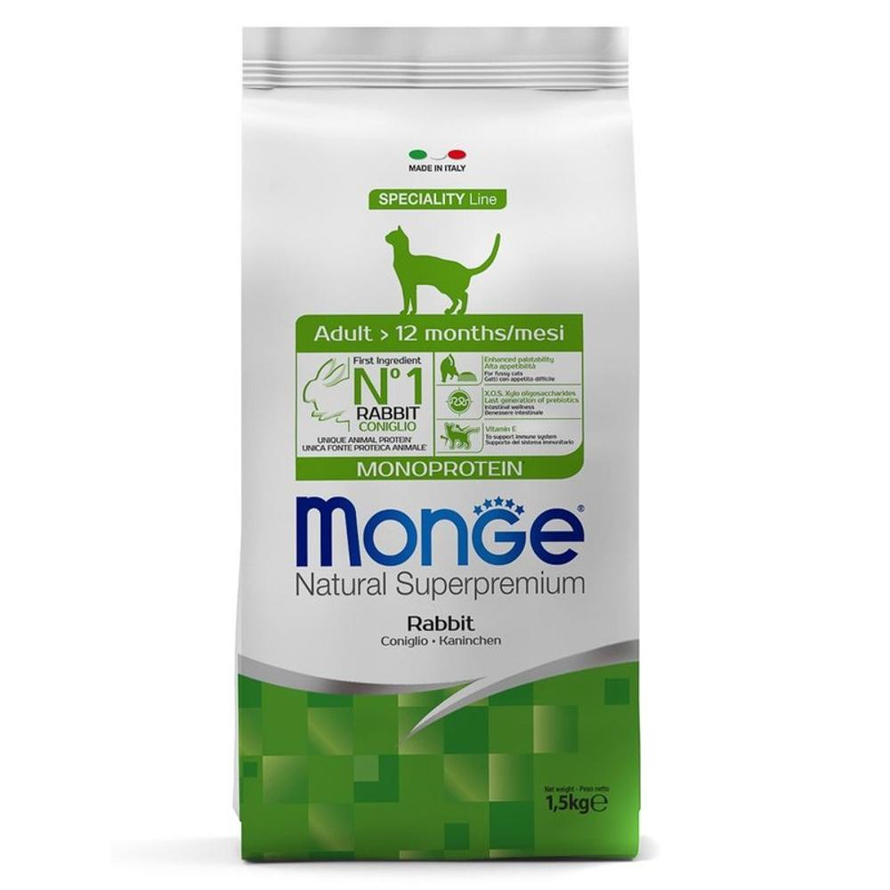 Monge  Monoprotein сухой корм для кошек с кроликом 1,5 кг изображение
