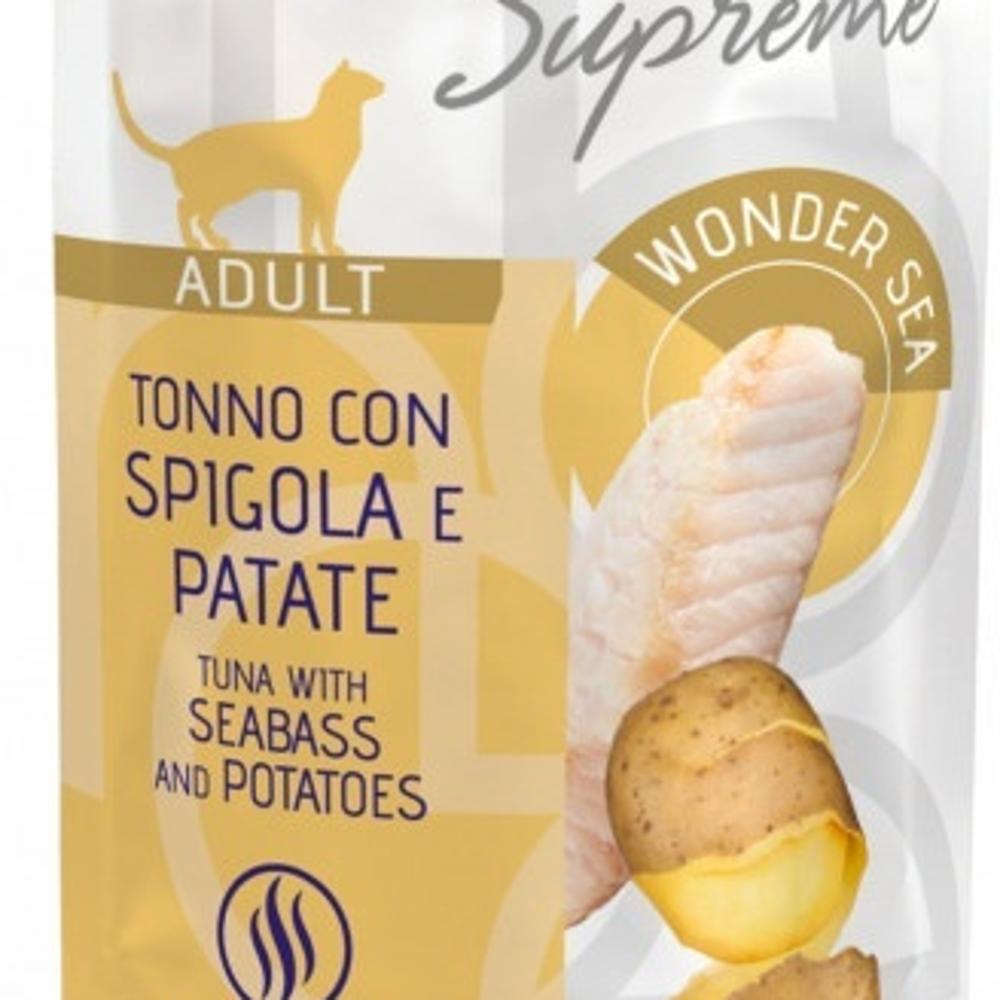 Monge Supreme кусочки в соусе тунец, сибас, картофель 80g изображение
