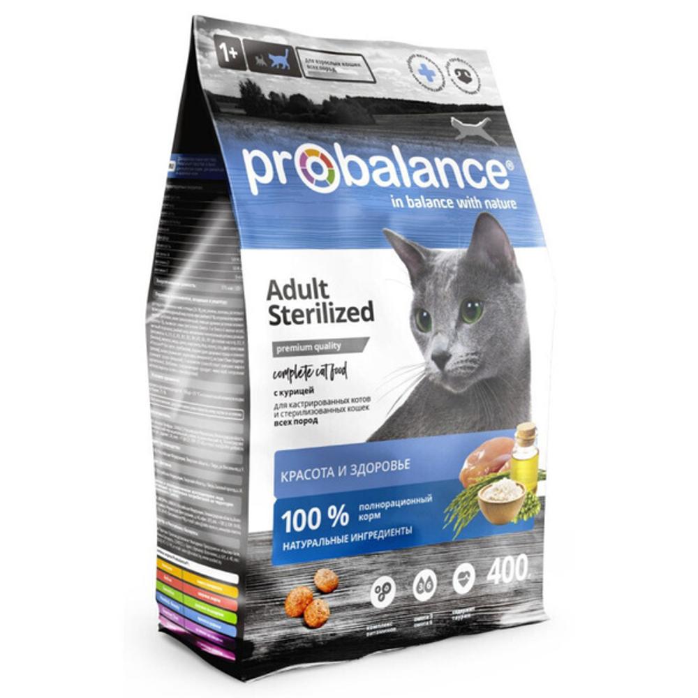 Probalance сухой корм для стерилизованных кошек с курицей 400гр