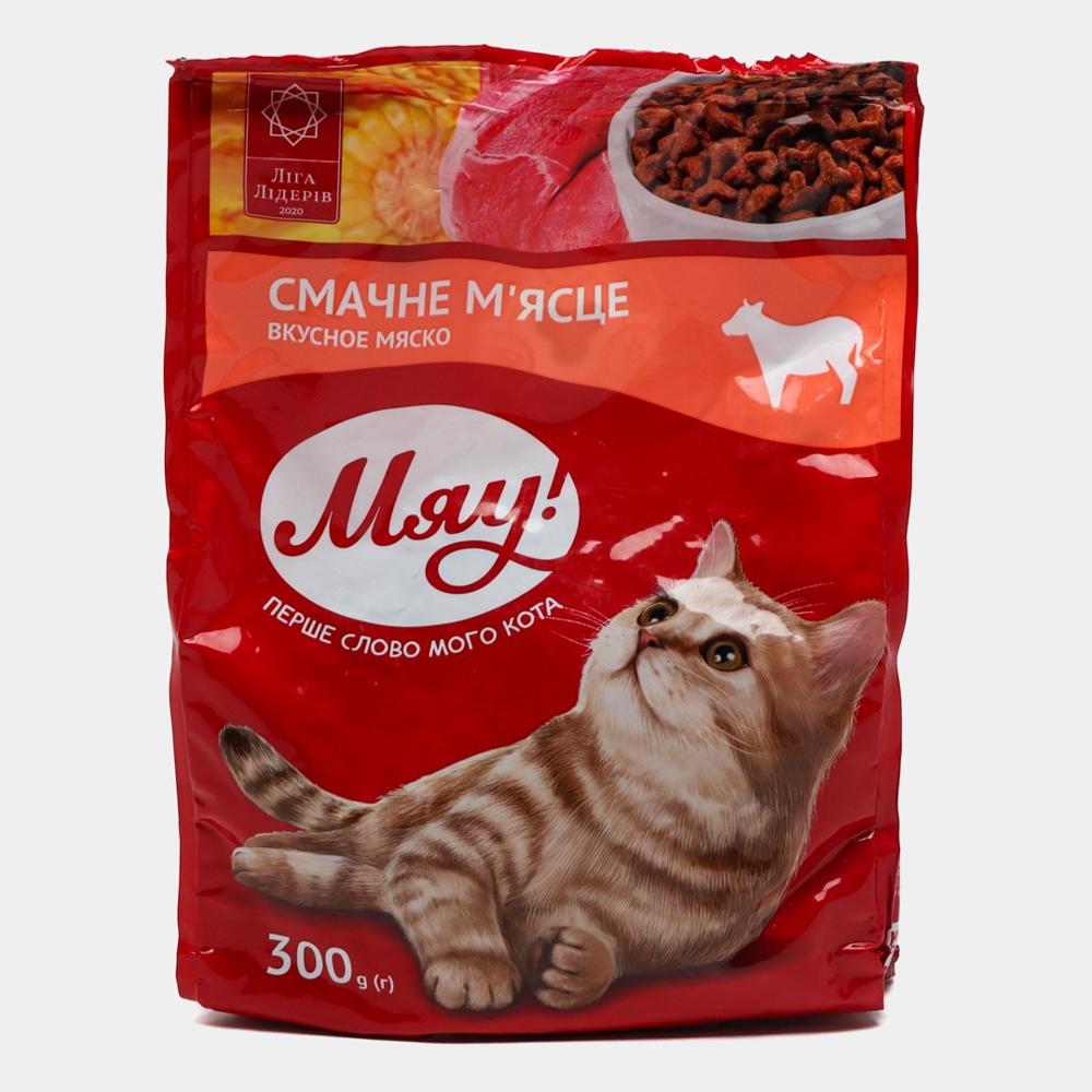 Сухой корм для кошек Мяу с мясом 300 гр изображение